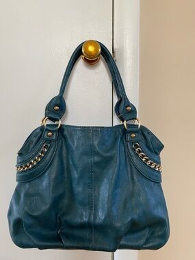 Teal Vegan Leather Handbag *As Is*